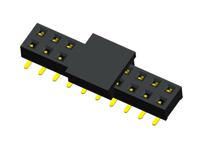 أسود 20 دبوس أنثى رأس الموصل صف مزدوج 2.0MM الملعب مع CAP