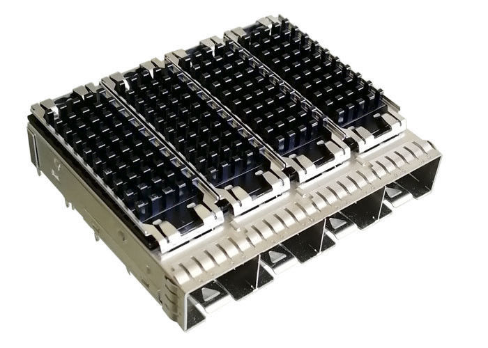 4 منافذ SFP ميناء موصل سبائك النحاس قفص المواد EMI درع لإيثرنت 10G