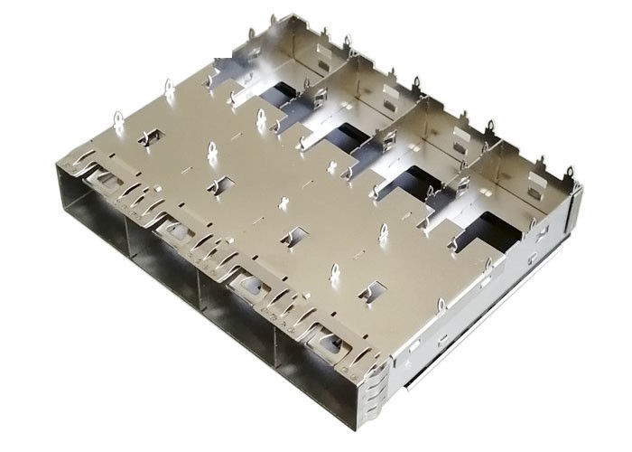 4 منافذ SFP ميناء موصل سبائك النحاس قفص المواد EMI درع لإيثرنت 10G