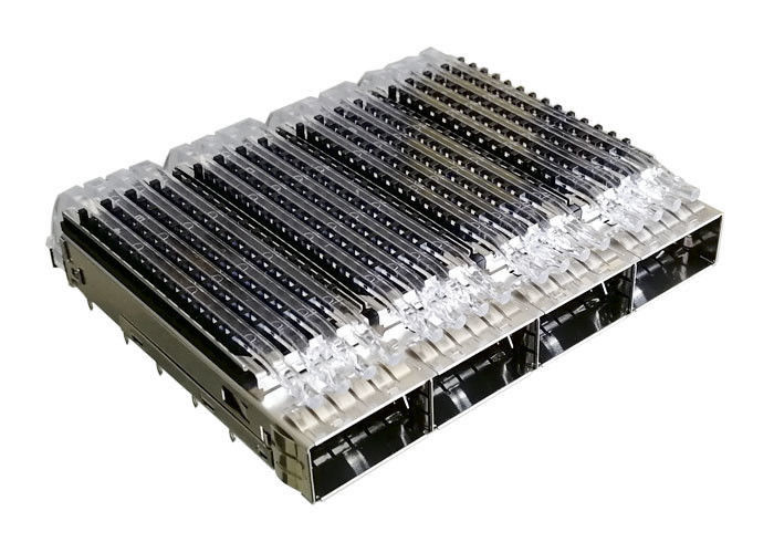 سبائك النحاس غانغيد Qsfp28 SFP قفص موصل أربعة منافذ ISO 9001 ISO 14001 الموافقة