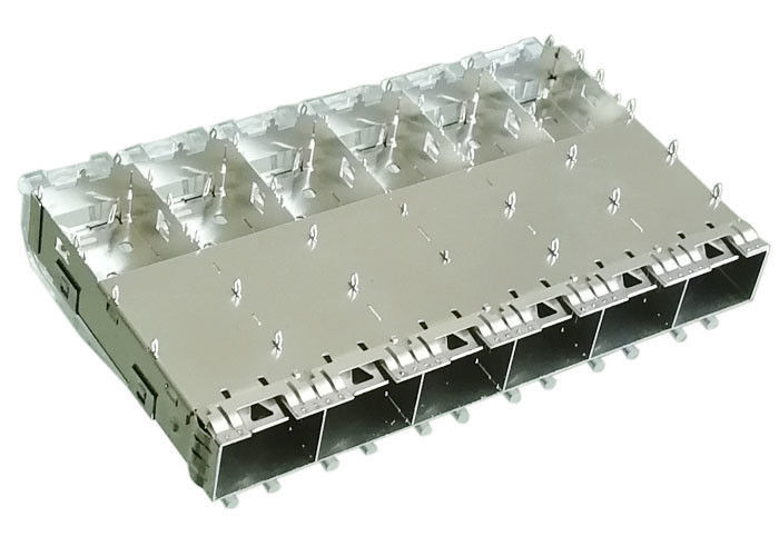 اضغط على صالح SFP المقبس SFP قفص قفص 1x6 ميناء متعددة مع EMI فنجر الربيع
