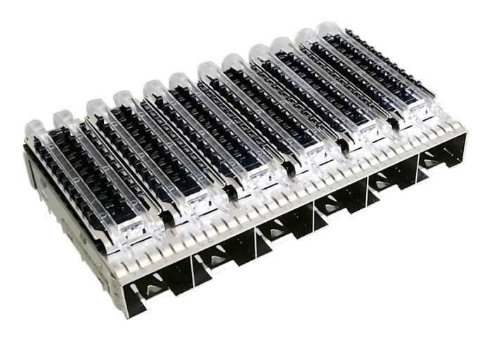 على قفص الأعلى السطح قفص SFP موصل 1 × 6 مدبب مع أنابيب الحرارة بالوعة الحرارة