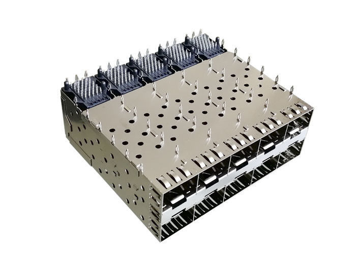 2 X 5 مكدسة SFP القضية مع موصل واجهة متكاملة مع EMI فنجر الربيع