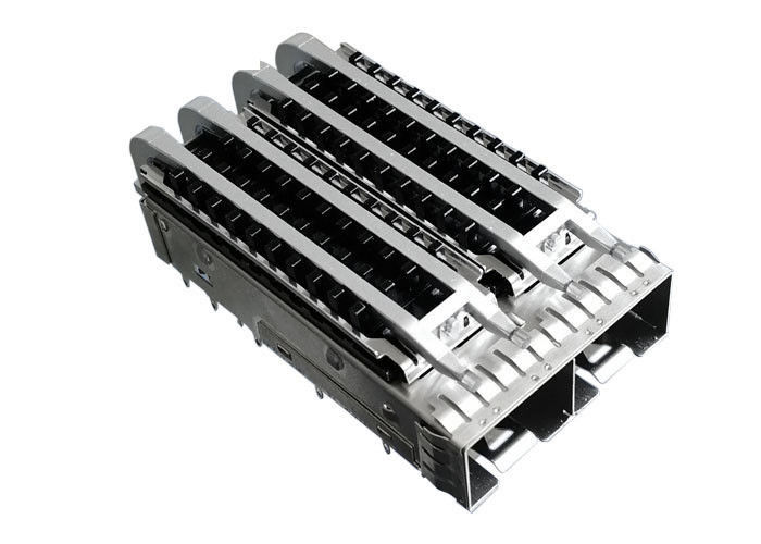 اضغط صالح 2 منافذ خبطت أنثى قفص SFP مع أنابيب الحرارة بالوعة الحرارة