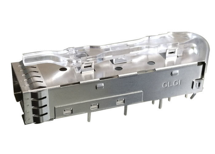 3.0 مم لحام آخر PIN 1 × 1 الجمعية قفص SFP مع الأنابيب الخفيفة EMI الربيع إصبع